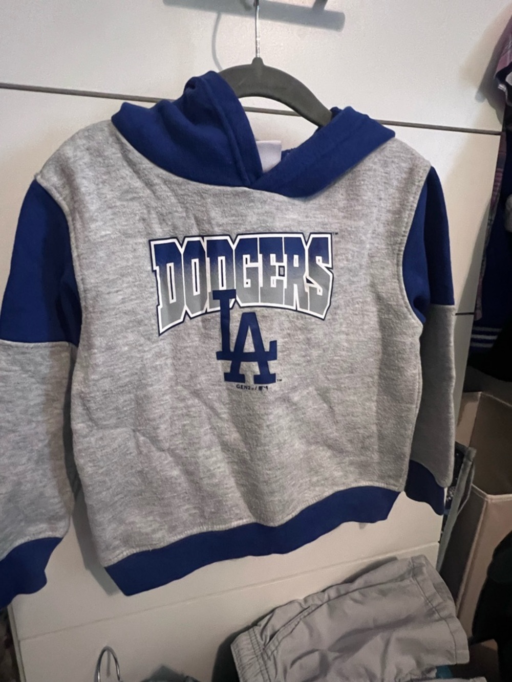 Los Angeles Kids Grey & Blue Hooded Pullover